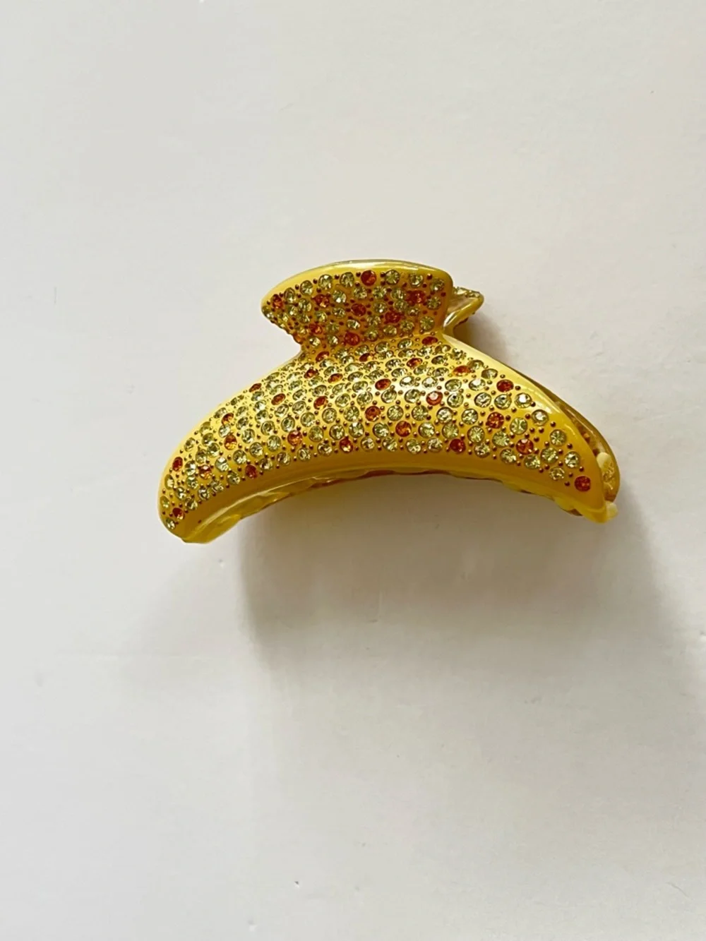 Vintage Mustard Swarovski Crystal Hair Claw Clip